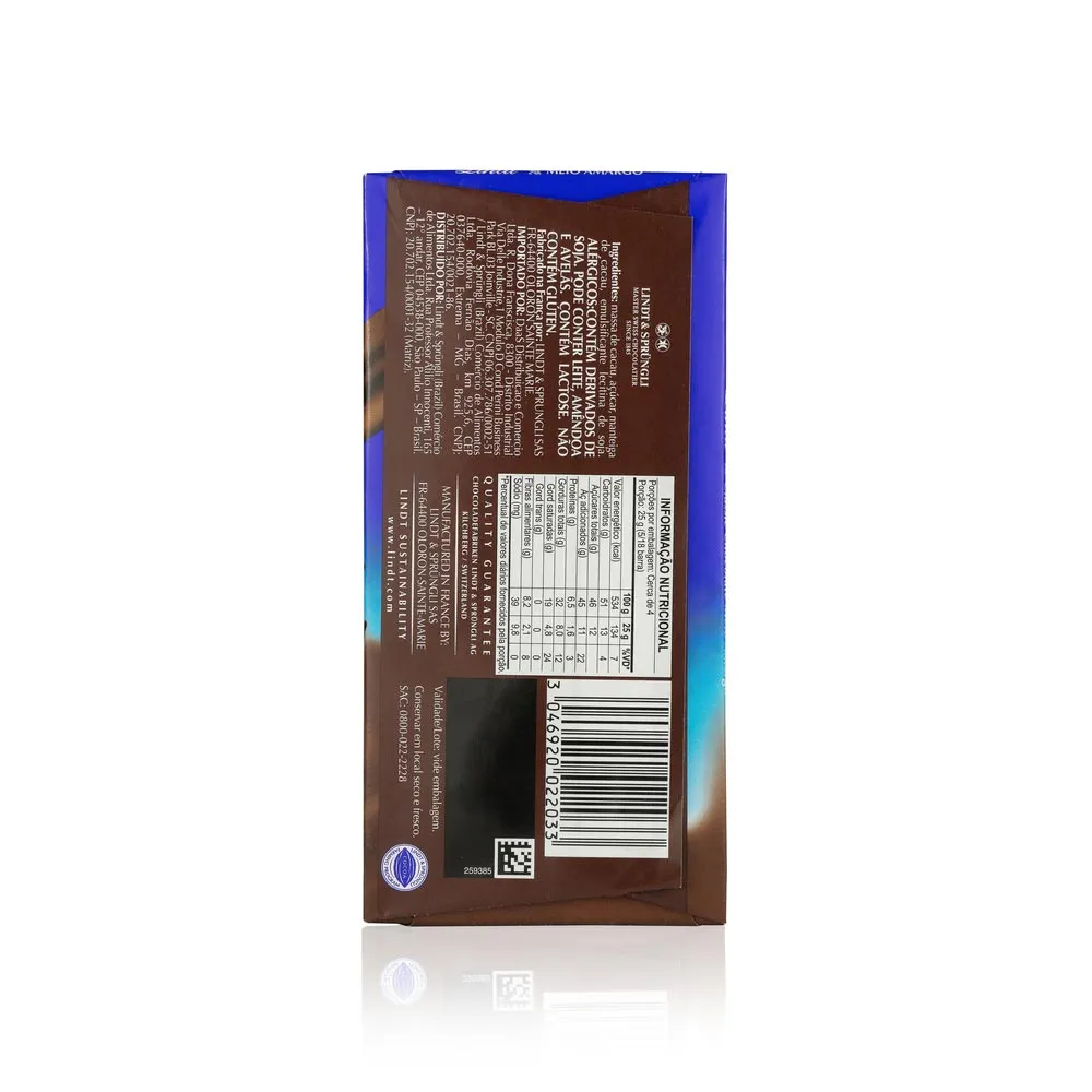 Chocolate Lindt Classic Meio Amargo 52% Cacau 90g - Drogaria Araujo