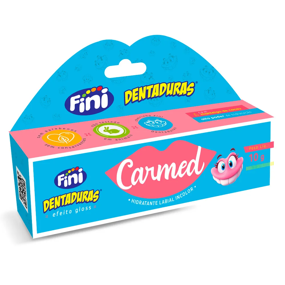 Hidratante Labial Carmed Fini Dentaduras Caixa Frente