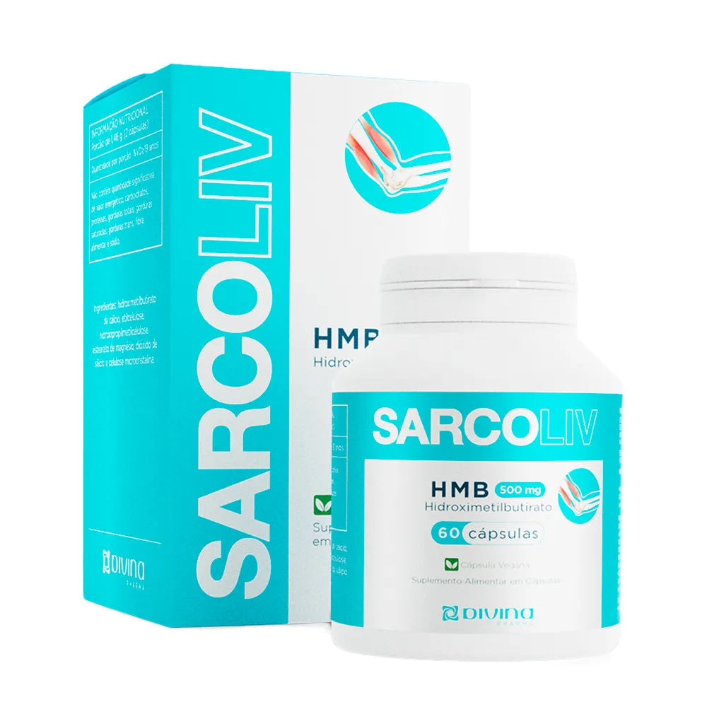 Sarcoliv HMB 500mg Divina Pharma com 60 Cápsulas
