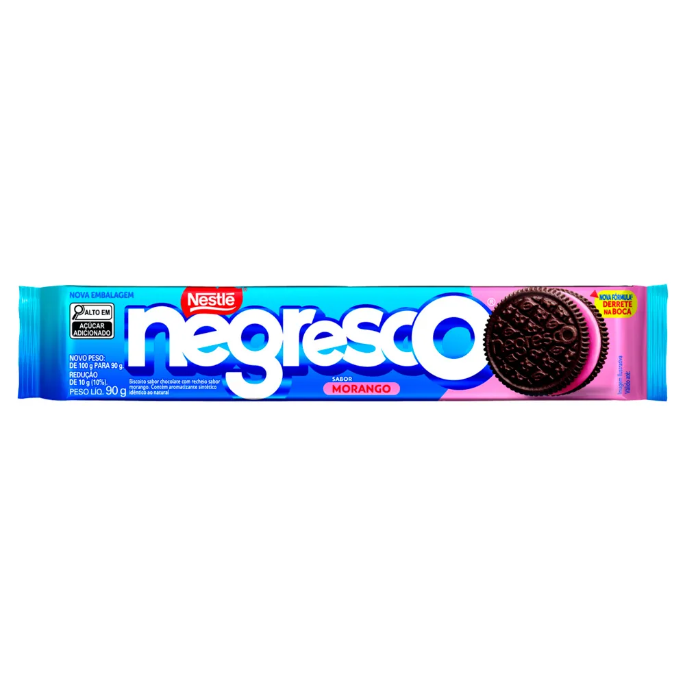 Biscoito Negresco Nestlé Recheado Morango 90g