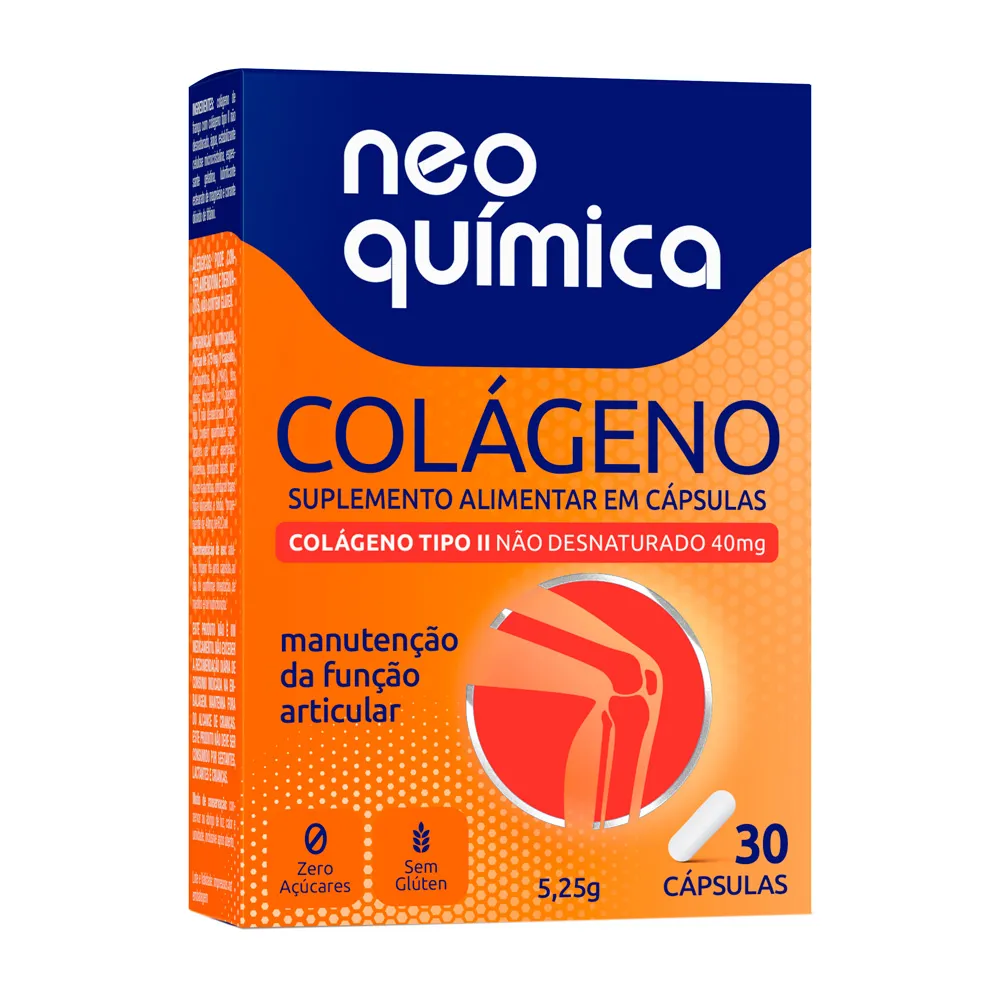 Colágeno Tipo II Não Desnaturado 40mg Neo Química com 30 Cápsulas