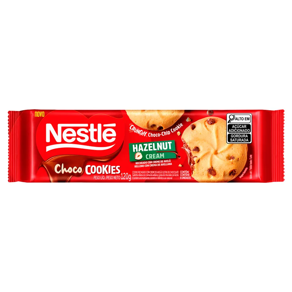 Cookie Nestlé com Recheio Creme de Avelã 128g