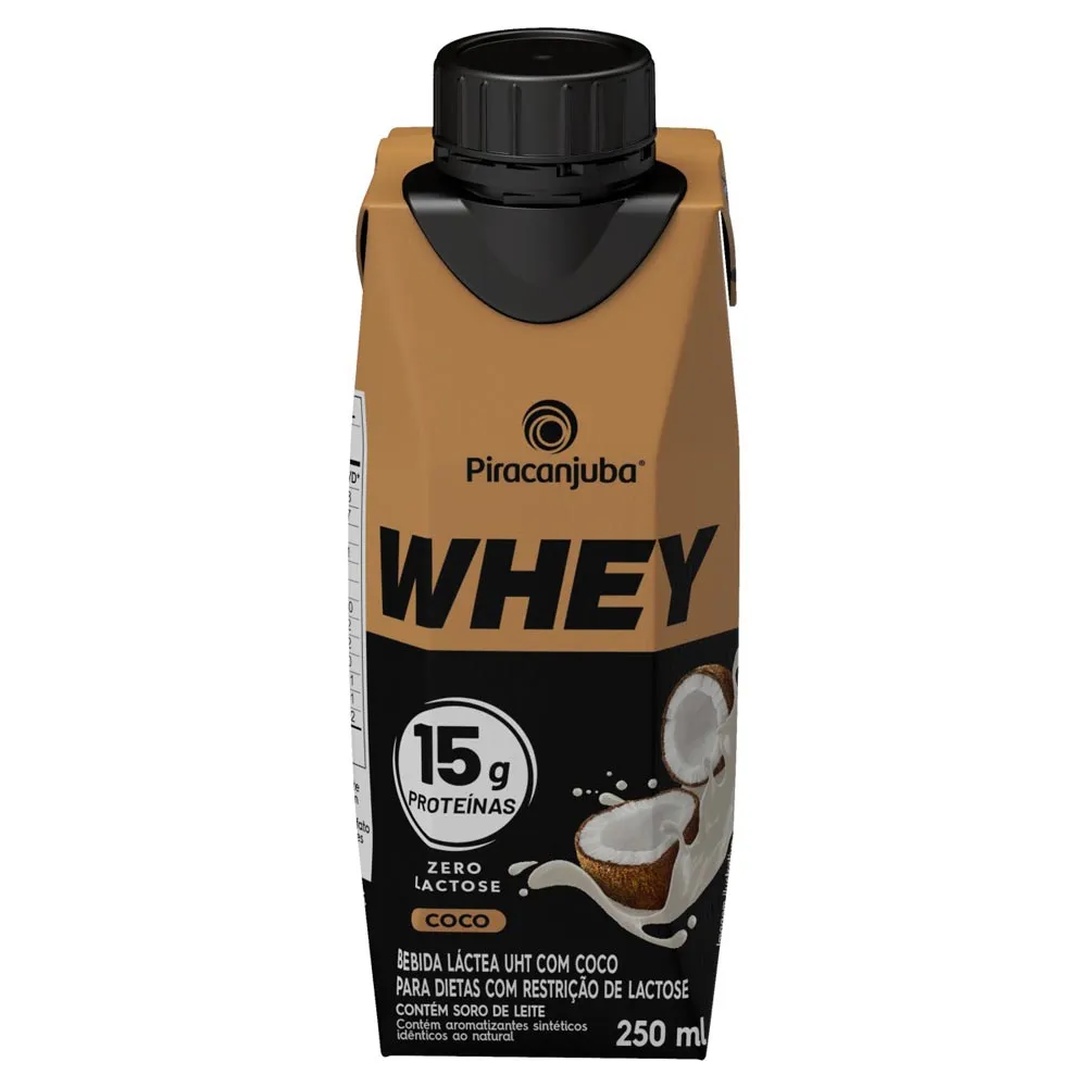 Bebida Láctea Piracanjuba Whey Zero Lactose com 15g de Proteína Coco 250ml