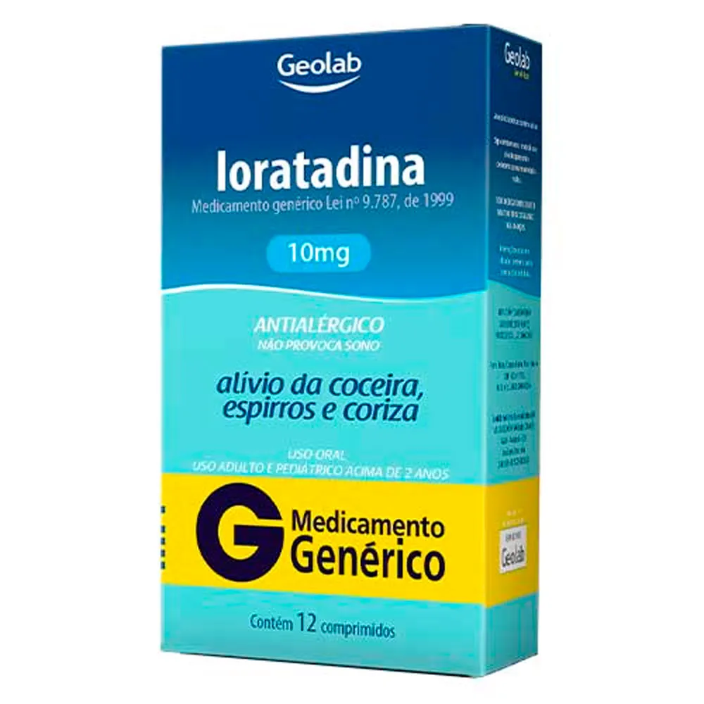 Loratadina 10mg Geloab Genérico com 12 Comprimidos