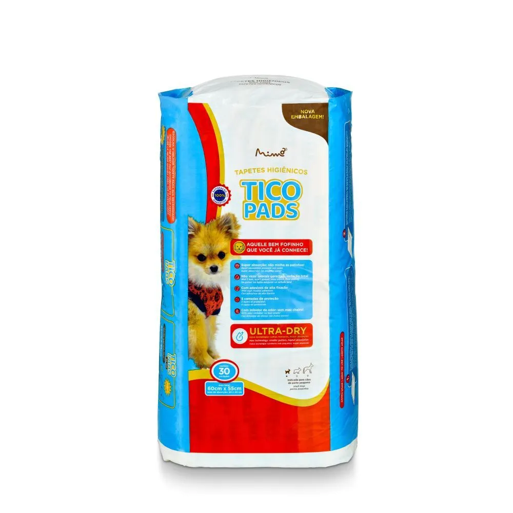 Tapete Higiênico Tico Pads para Cães com 30 Unidades