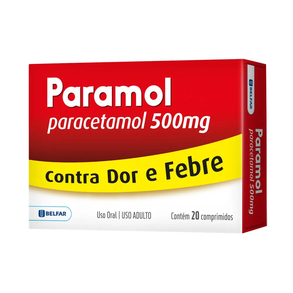 Paramiol Paramol 500mg com 20 Comprimidos - Drogaria Araujo