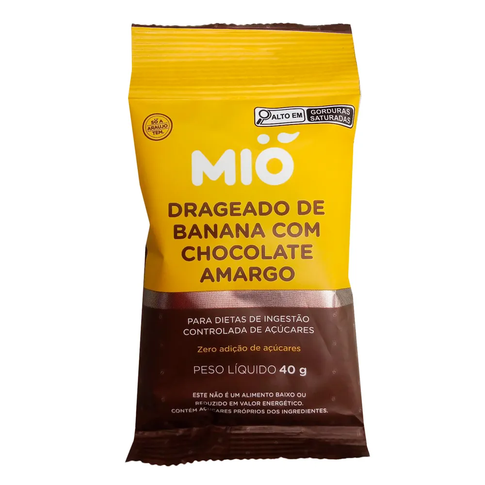 Chocolate Drageado Mió Banana com Chocolate Meio Amargo 40g