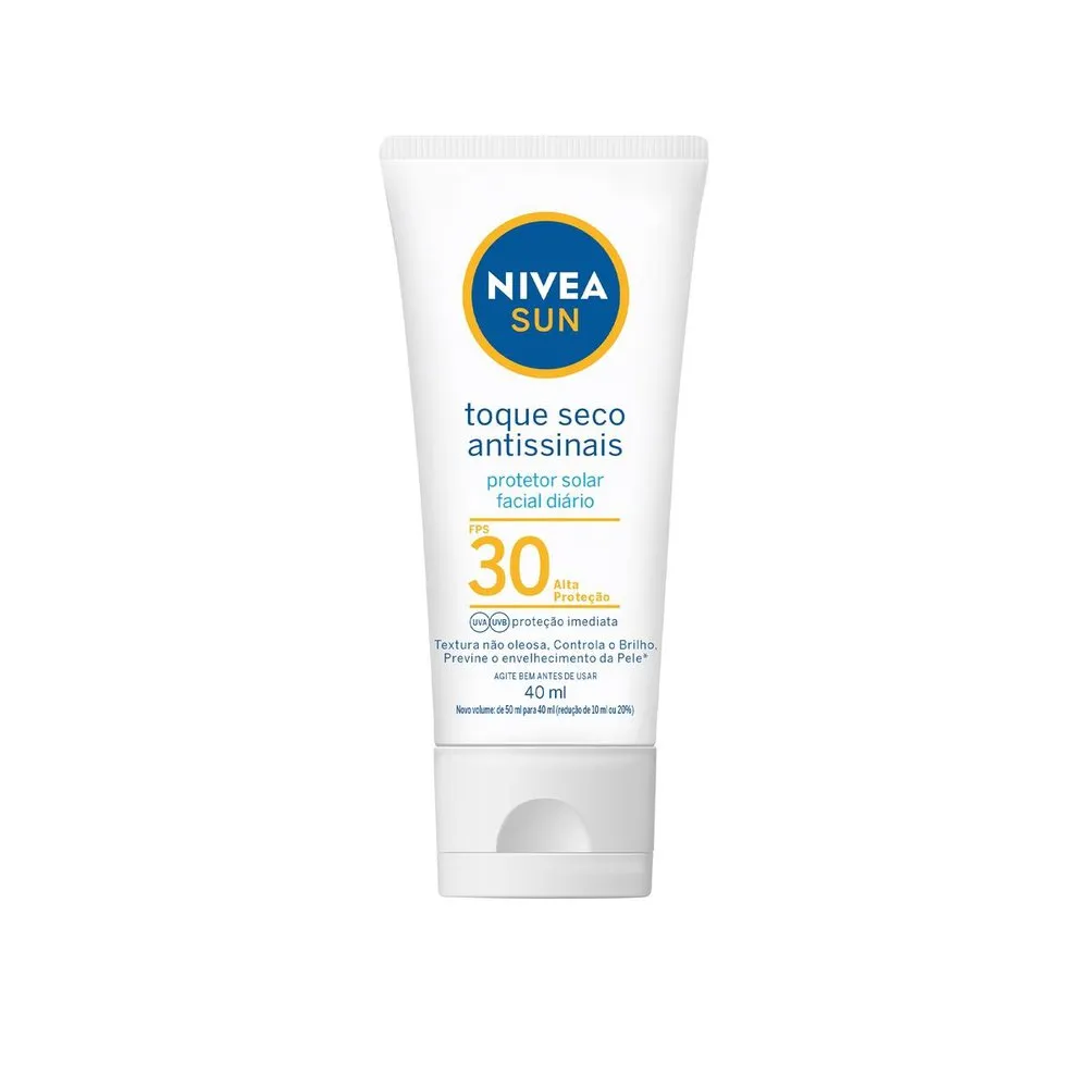 Protetor Solar Facial Nivea Sun Toque Seco Antissinais FPS 30 40ml