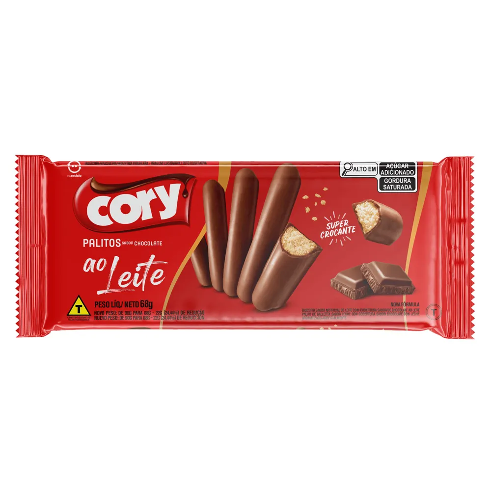 Biscoito Cory Palito Sabor Chocolate ao Leite 68g - Drogaria Araujo