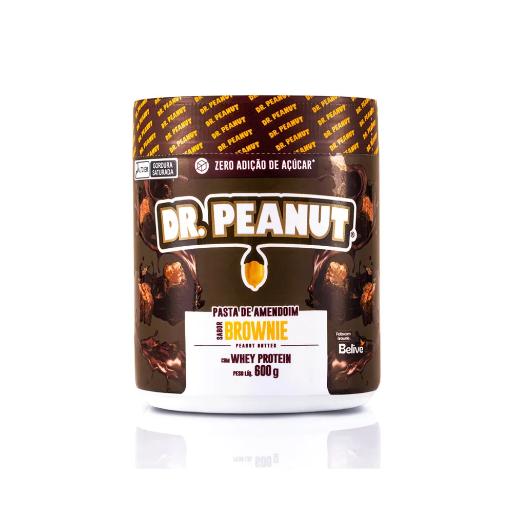 Pasta de Amendoim Dr. Peanut Brownie com Whey Protein 600g