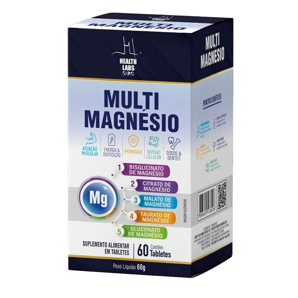 Mult Magnésio Healt Labs 60 Tabletes Caixa