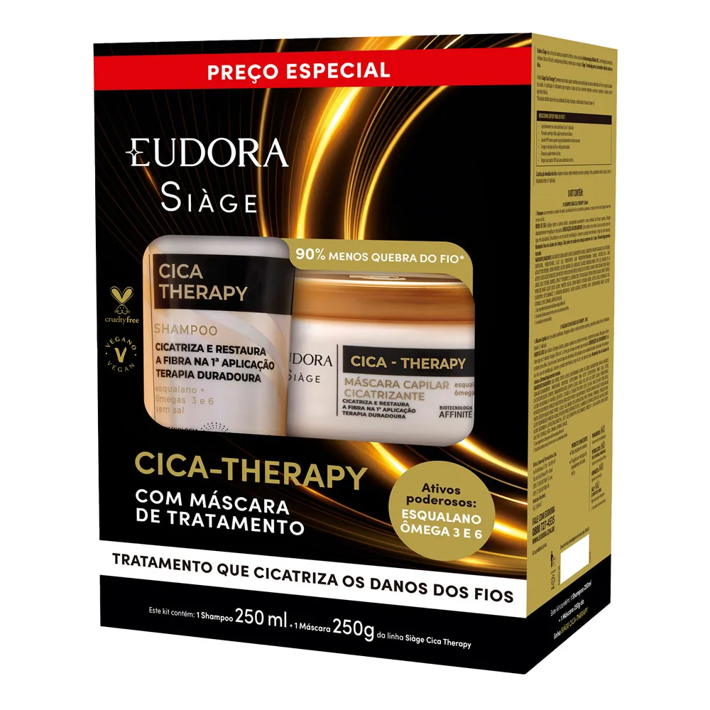 Kit Siàge Cica Therapy Shampoo 250ml e Máscara Capilar 250g