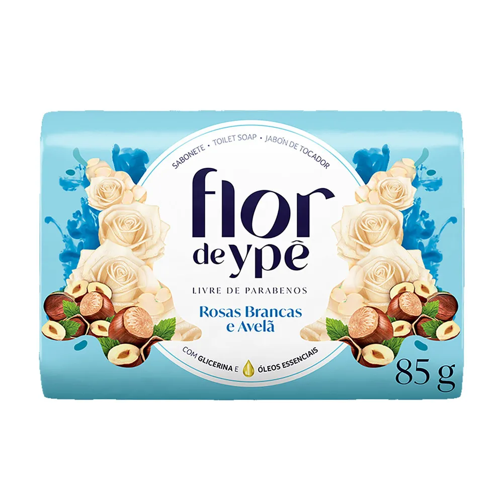 Sabonete Flor De Ypê Rosas Brancas e Avelã 85g