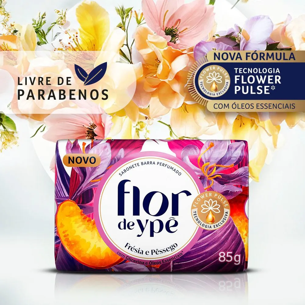 Sabonete Flor de Ypê Frésia e Pêssego 85g - Drogaria Araujo