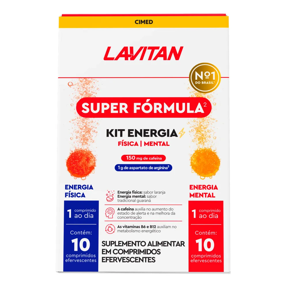 Kit Lavitan Super Fórmula Energia Física e Mental Caixa Frente