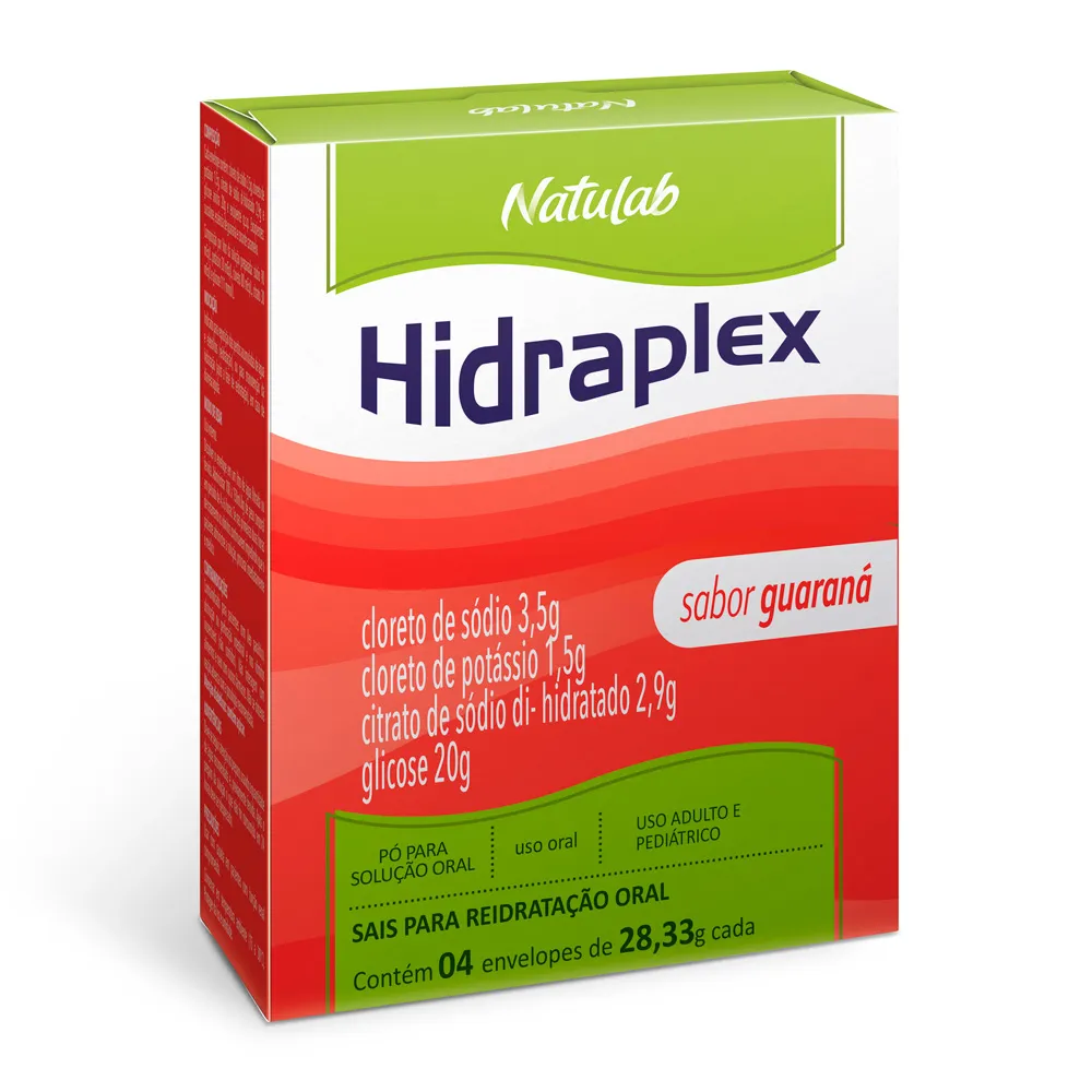 Hidraplex Reidratante Pó para Solução Oral Sabor Guaraná com 4 Envelopes de 28,33g cada