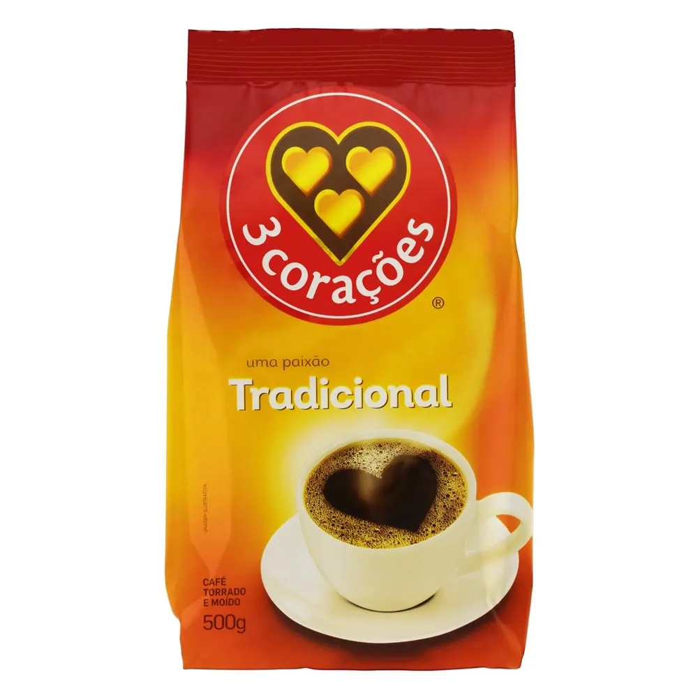 Café Torrado e Moído 3 Corações Tradicional 500g