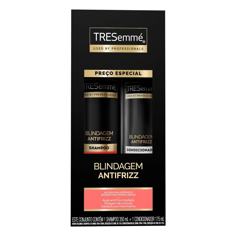 Kit TRESemmé Blindagem Antifrizz Shampoo 350ml e Condicionador 175ml Preço Especial