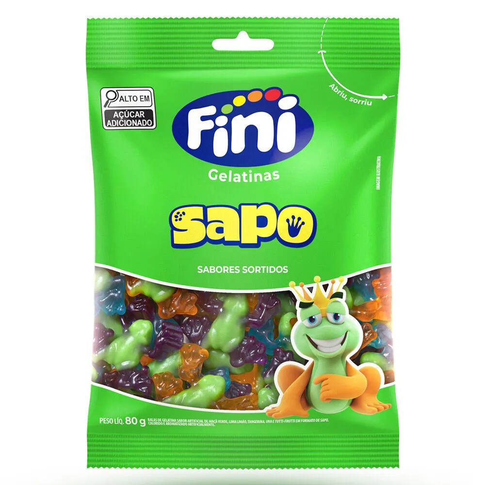 Balas Fini Gelatinas Sapo Sabores Sortidos 80g