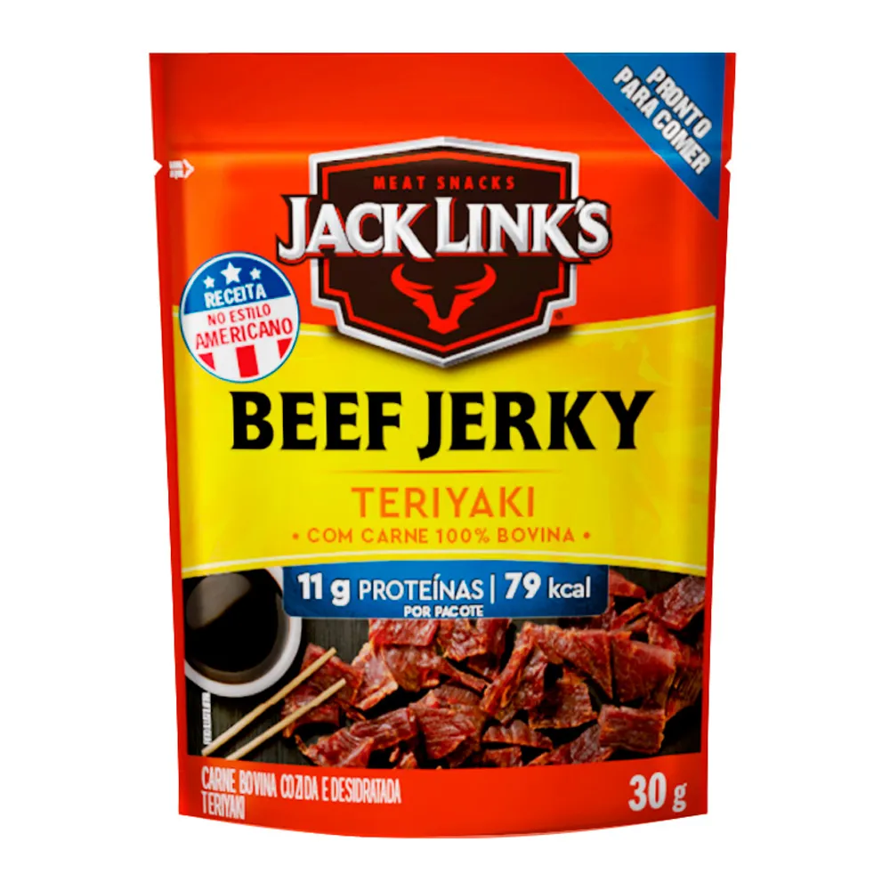 Beef Jerky Jack Link's Sabor Teriyaki com 11g de Proteínas 30g