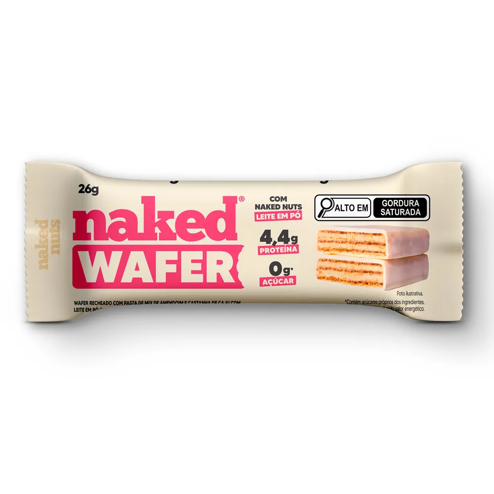 Naked Bites Wafer com Whey Protein Sabor Chocolate Branco 26g_1