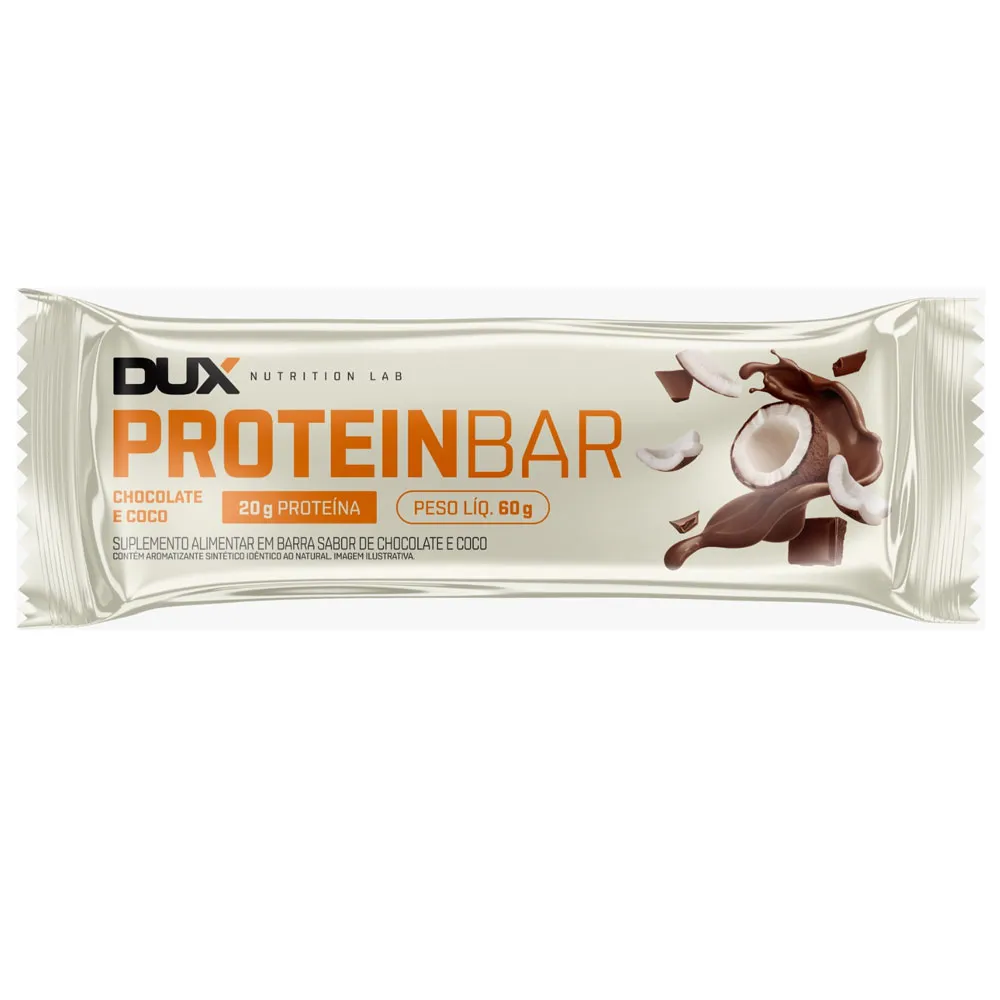 Barra de Proteína Dux Proteinbar Chocolate e Coco 20g de Proteína com 60g