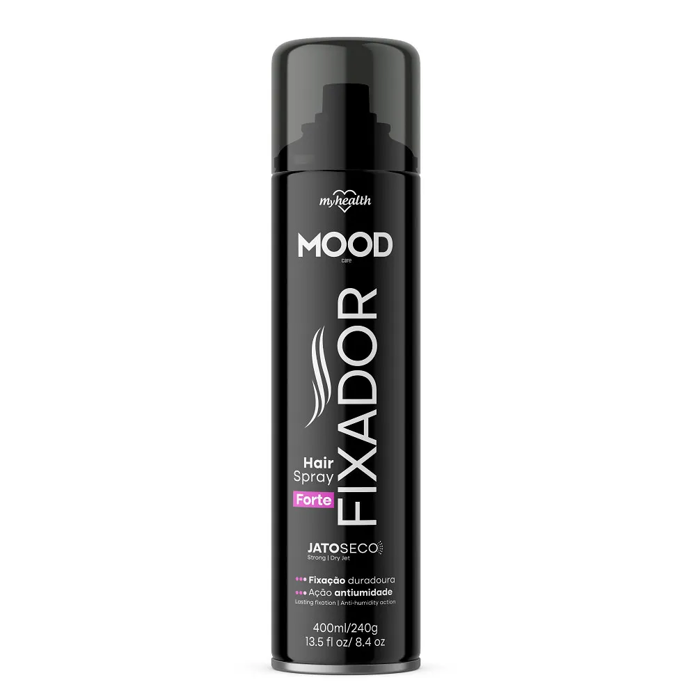 Hair Spary Fixador Mood Care Forte Jato Seco 400ml Frasco