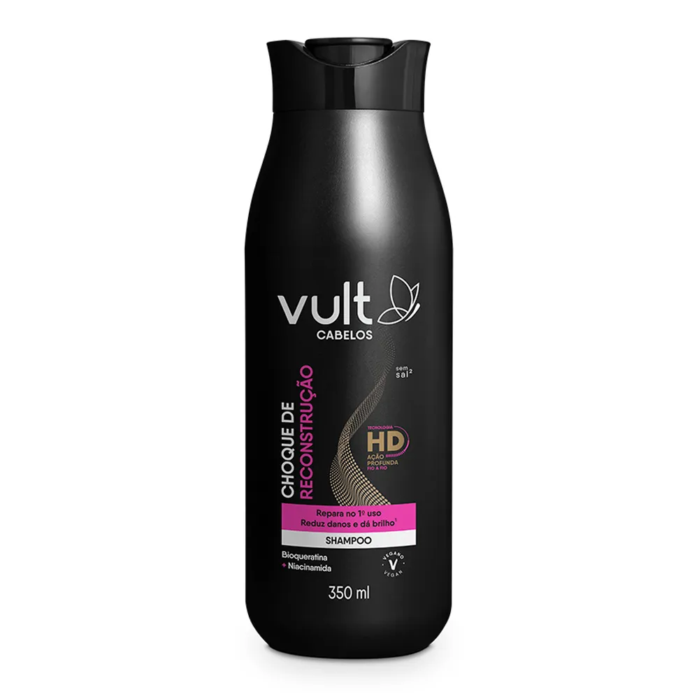Shampoo Vult Cabelos Choque de Reconstrução Sem Sal 350ml
