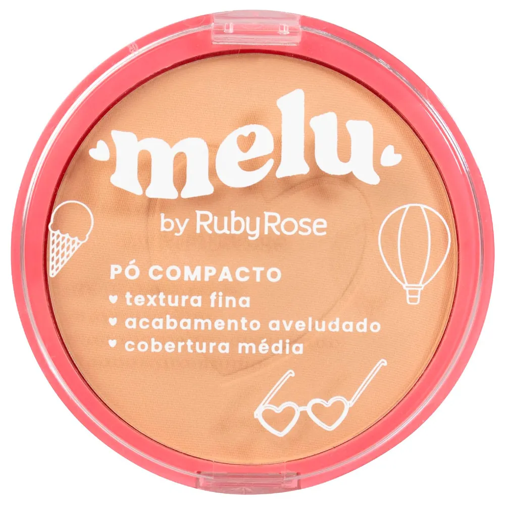 Pó Compacto Facial Ruby Rose Melu Cor Rr8532 MC50 10g