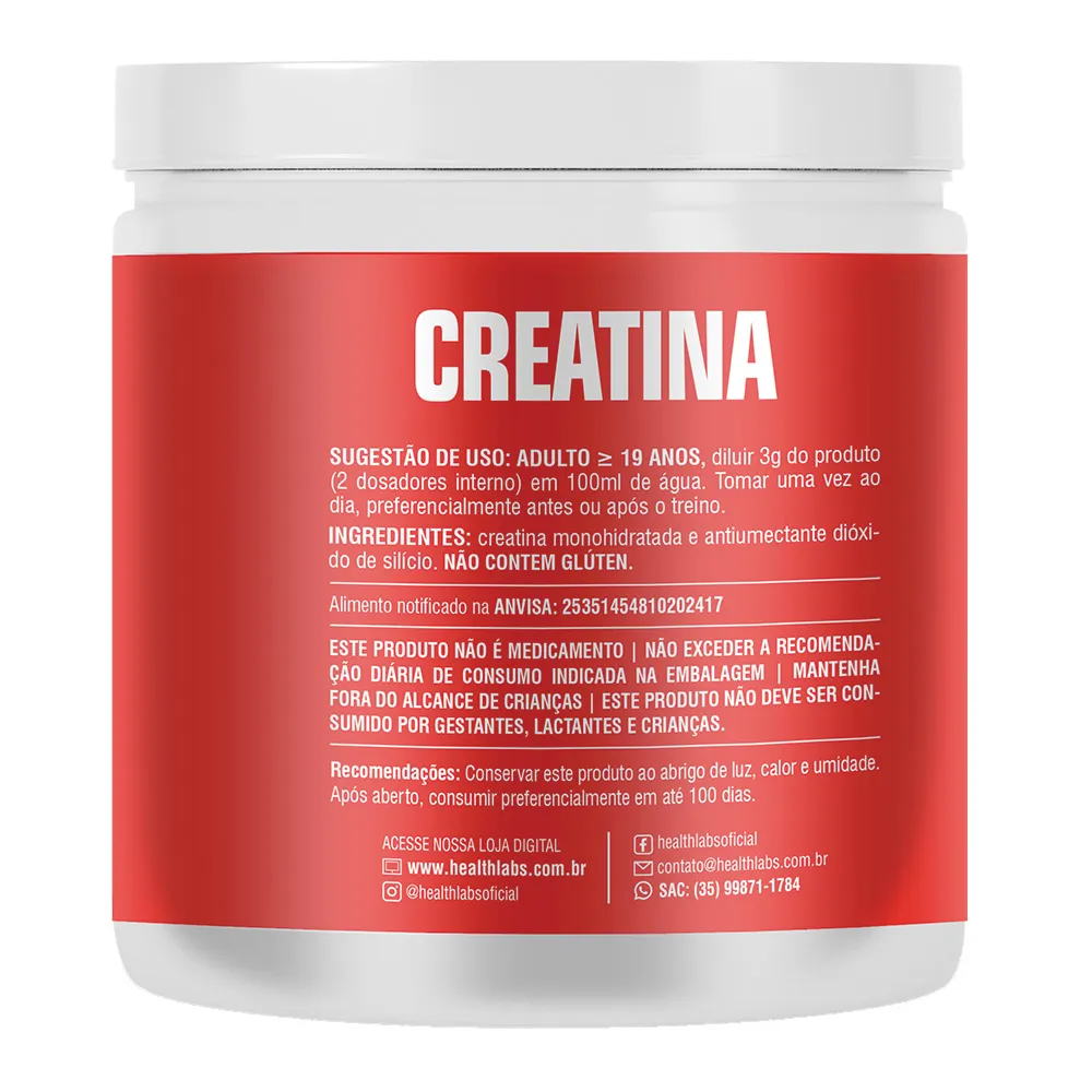 Creatine Health Labs 300g - Drogaria Araujo Creatine Health Labs 300g - Drogaria Araujo
