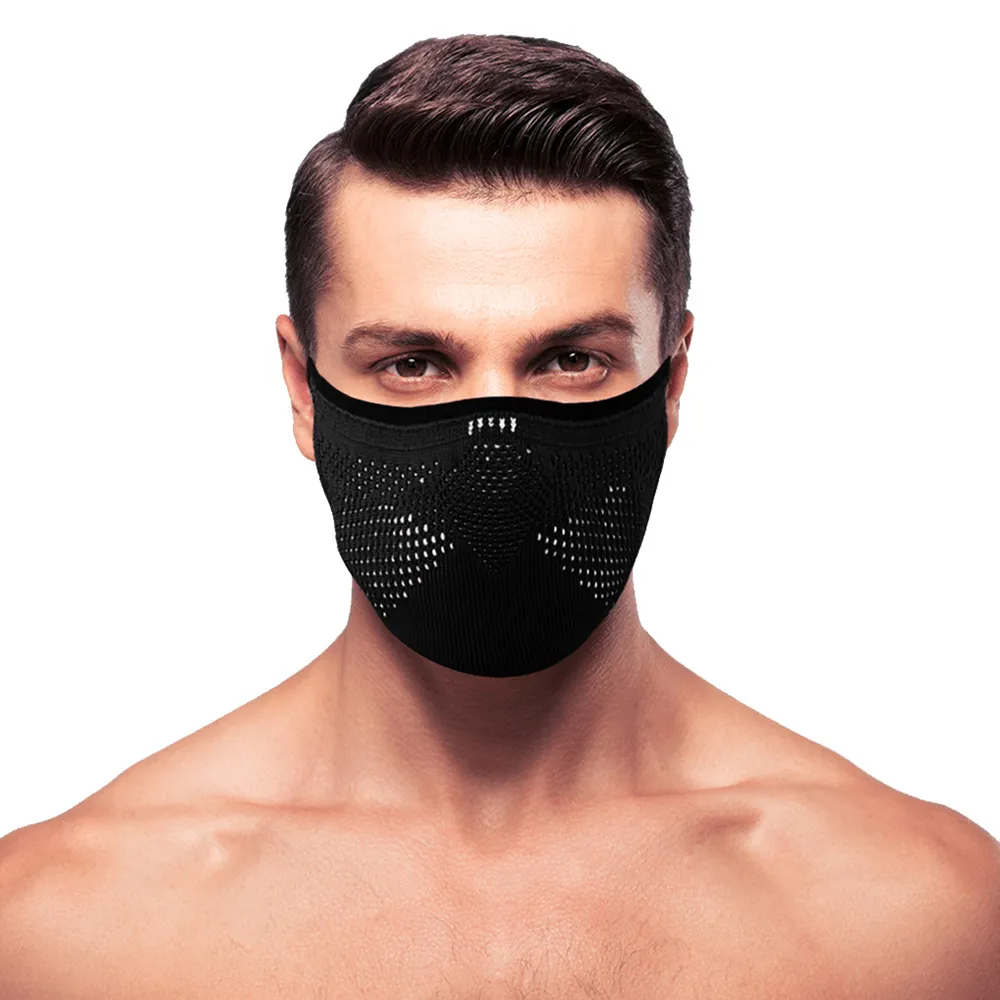 Máscara de Proteção Ebeus 3D Air Knit Preta com Branco Tamanho M 1 Unidade
