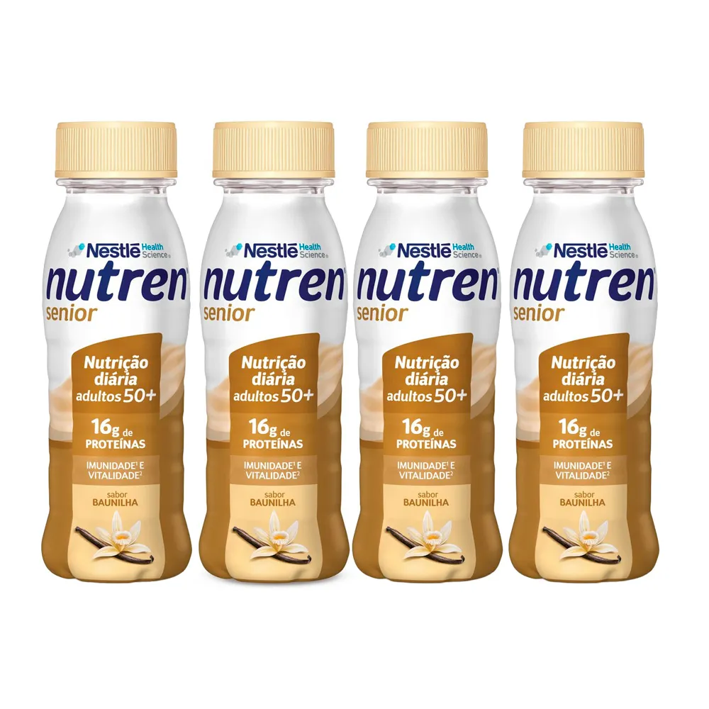 Kit 4 Nutren Senior Complemento Alimentar Baunilha 200ml