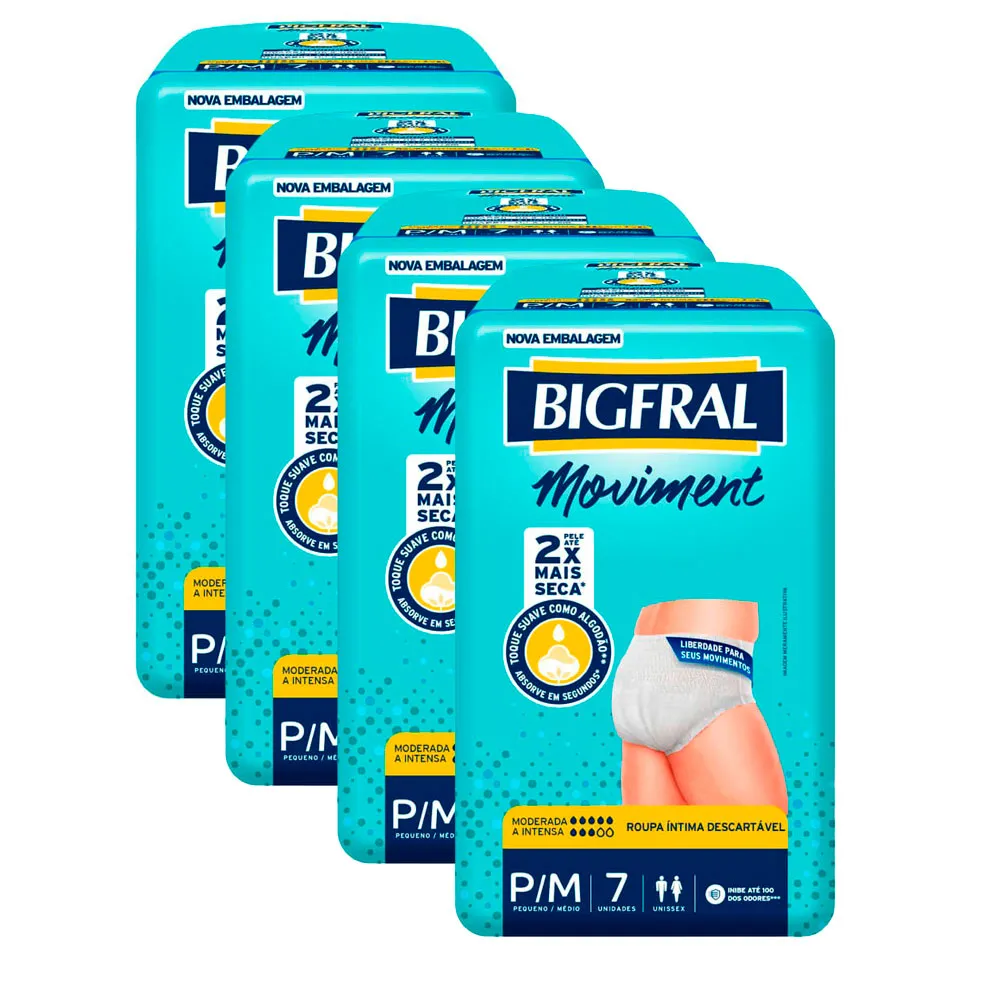 ROUPA ÍNTIMA BIGFRAL MOVIMENT P- 8 UNIDADES