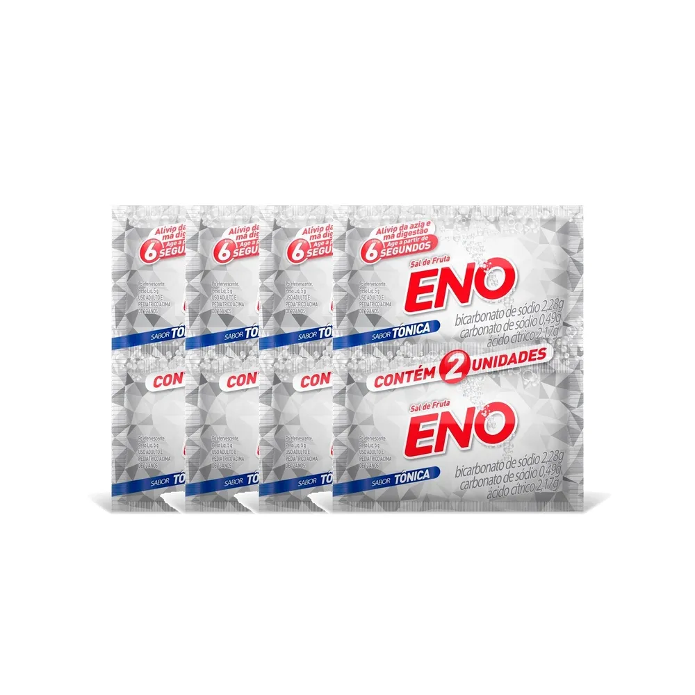 Kit 4 Sal de Fruta Eno Sabor Tônica com 2 Envelopes de 5g cada