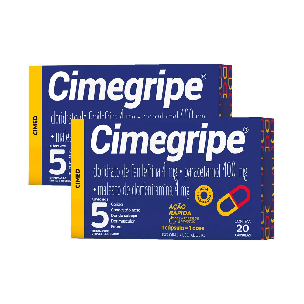 Kit 2 Cimegripe com 20 Cápsulas - Drogaria Araujo