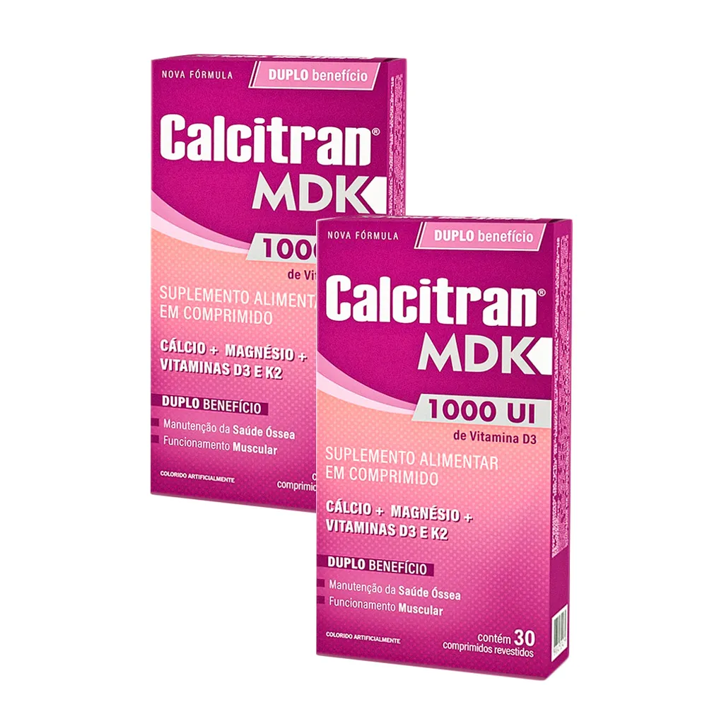 Kit 2 Calcitran MDK com 30 Comprimidos - Drogaria Araujo
