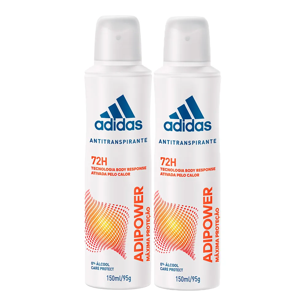 Kit 2 Desodorante Adidas Adipower Aerosol Antitranspirante 72h com 150ml