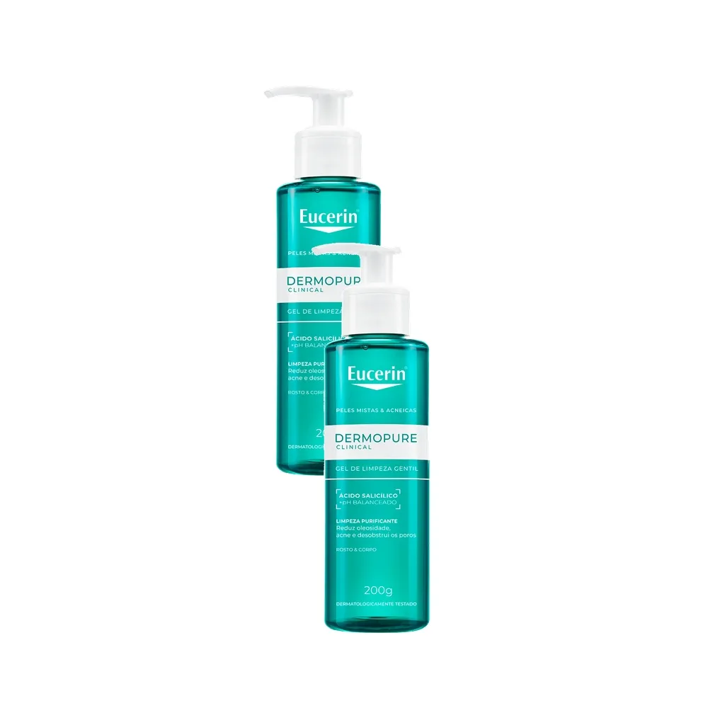 Kit 2 Gel de Limpeza Eucerin Dermo Pure Oil Control pele Oleosa e