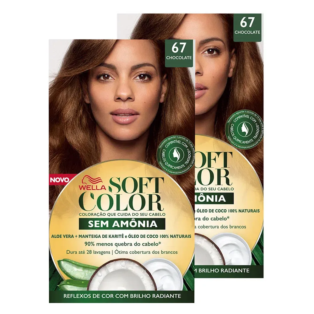 Tintura Soft Color Sem Amônia Chocolate 67 Kit | Kit com duas unidades
