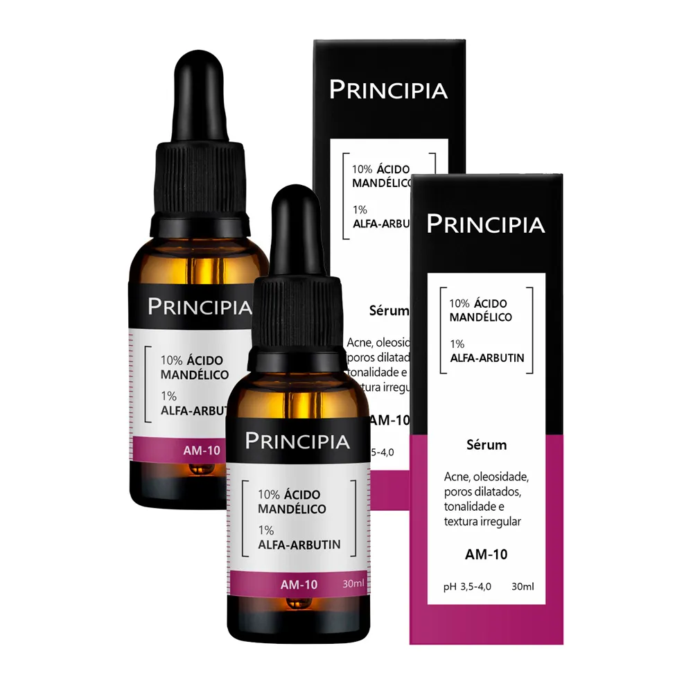 Kit 2 Sérum Principia AM-10 Ácido Mandélico e Alfa-Arbutin 30ml ...